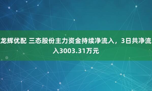 龙辉优配 三态股份主力资金持续净流入，3日共净流入3003.31万元